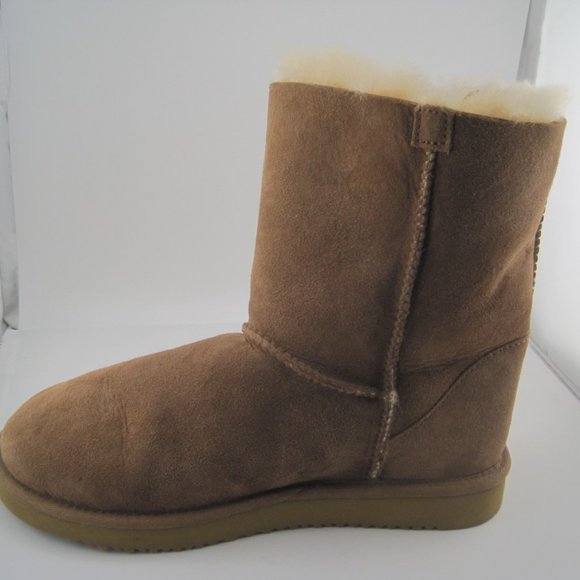 Kirkland Signature Womens Short Sheepskin Shearling Boots Brown and Tan Size 7 - Picture 9 of 12